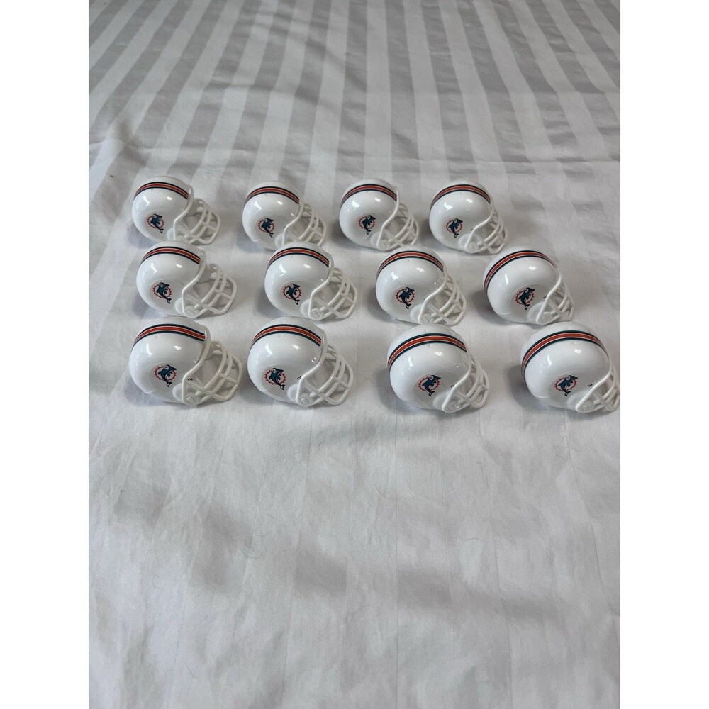 Lot of 12 Miami Dolphins NFL Checkers Game Replacement Pieces Mini Helmet King